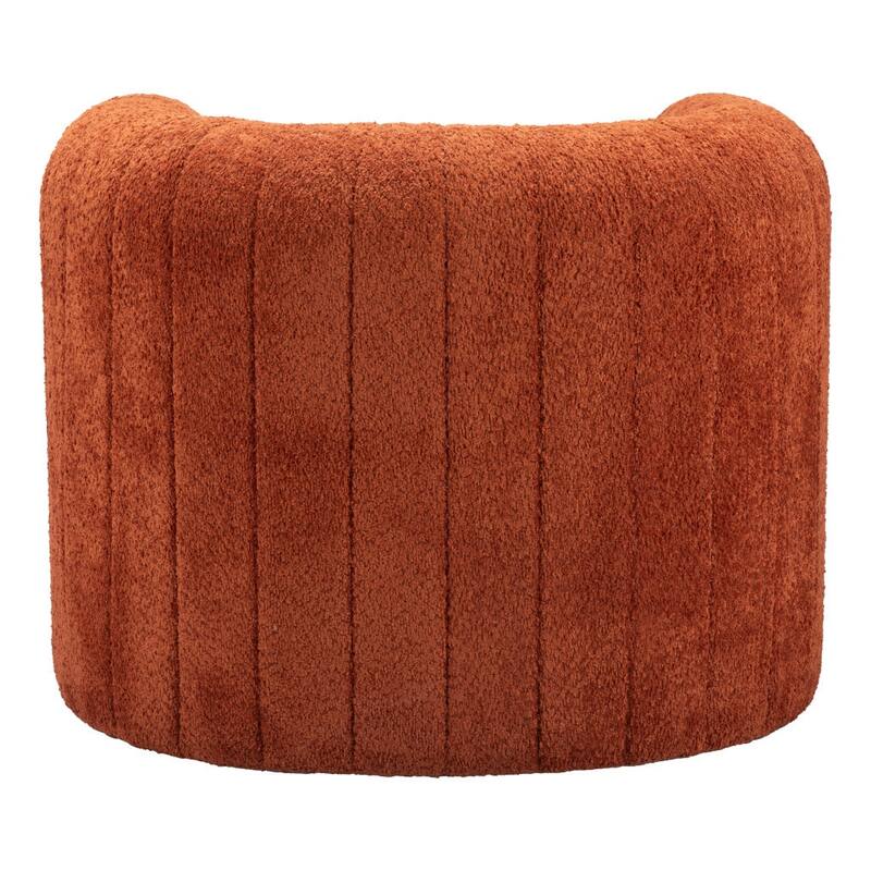 HomeRoots 37" Burnt Orange Sherpa And Upholstered Tufted Arm Chair - 37' X '27.6' X '30
