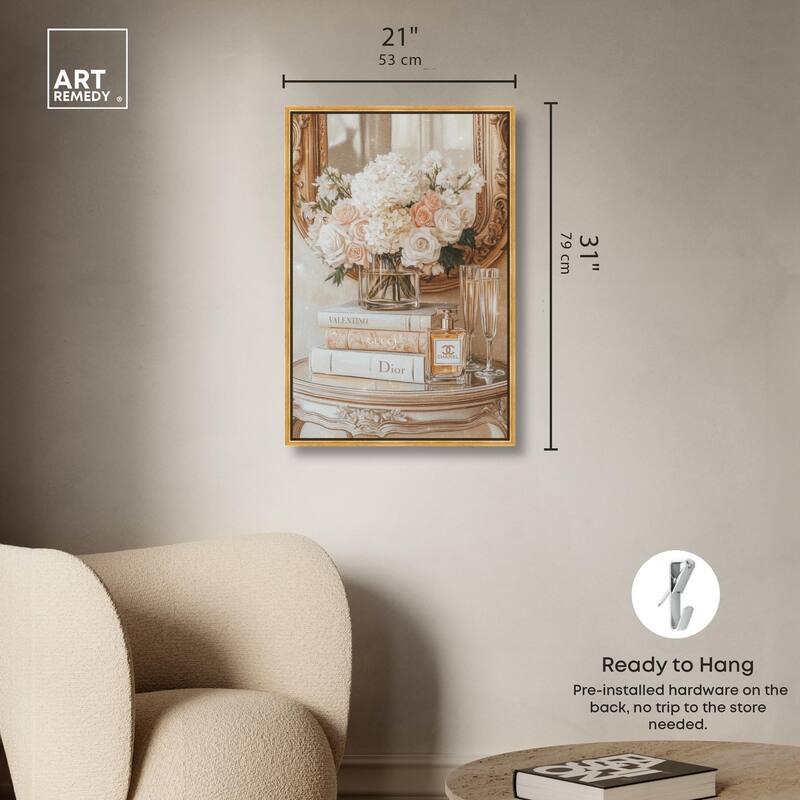 Mirror and Classy Glam Books Canvas by Art Remedy