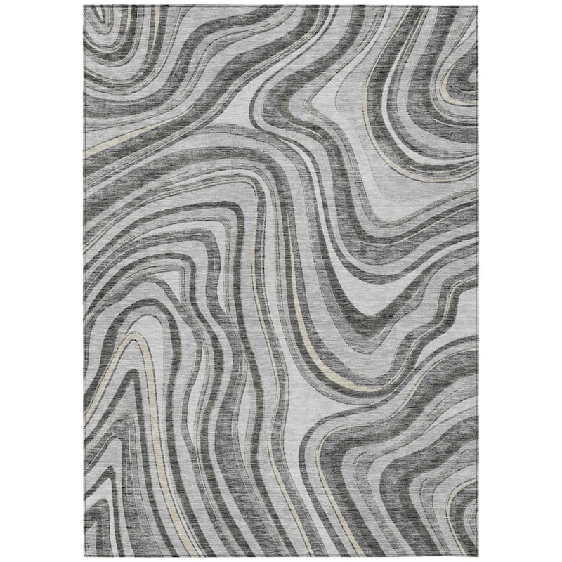 HomeRoots Abstract Transitional Rectangle Outdoor Rug