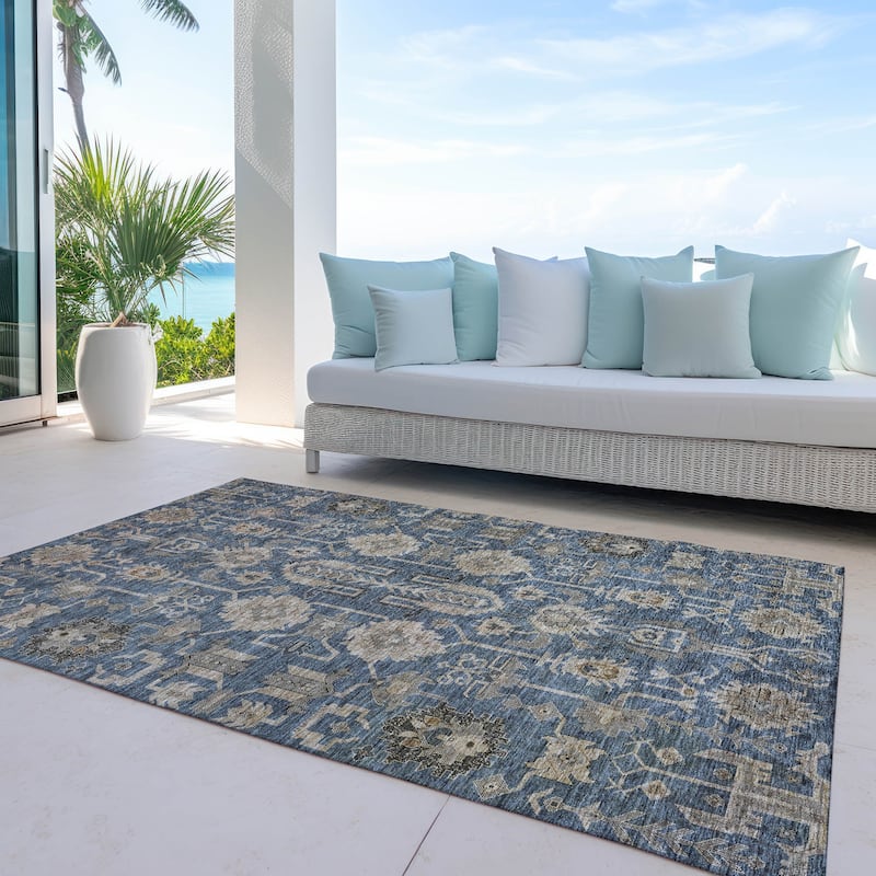 Machine Washable Indoor/ Outdoor Chantille Traditional Boho Rug