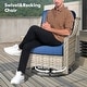 preview thumbnail 13 of 55, OVIOS 5-Piece Outdoor Wicker Swivel Chair Set With Solar-Powered Table