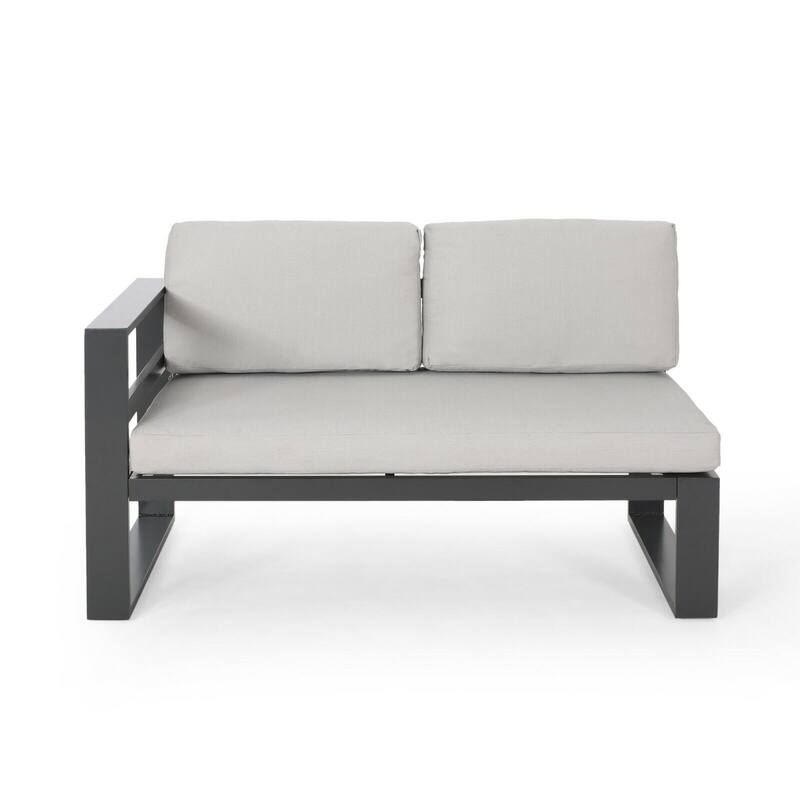 All-Weather Patio Furniture Set Outdoor Aluminum Sectional Sofa Couch with Coffee Table
