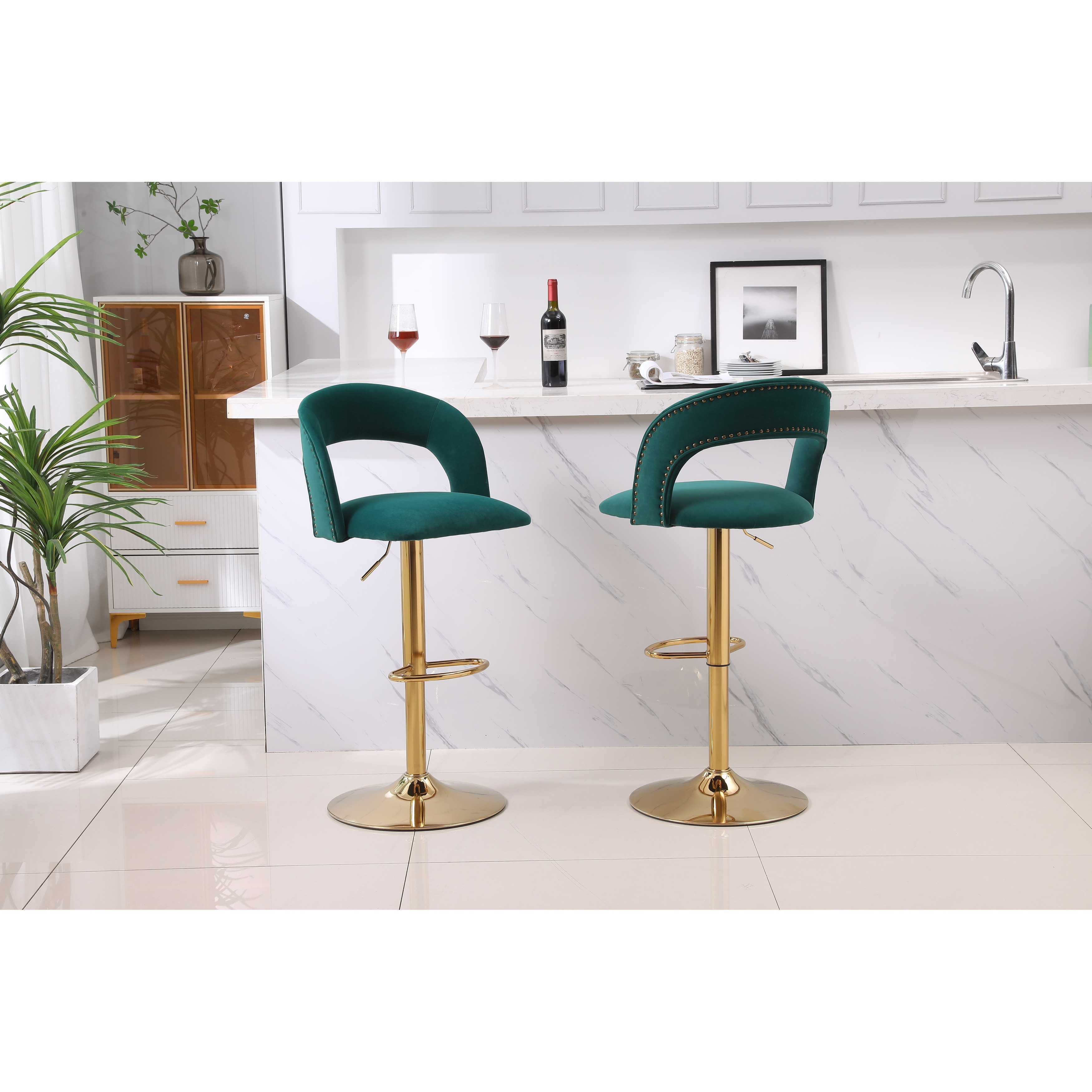 Velvet best sale island chairs
