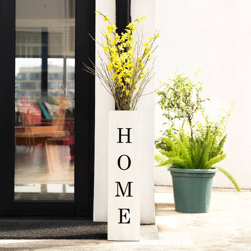 Glitzhome 30"H Rustic Welcome & Home or Welcome & Porch Double Sided Wooden Planter Sign Front Door Decor(2025 Quality-upgraded)