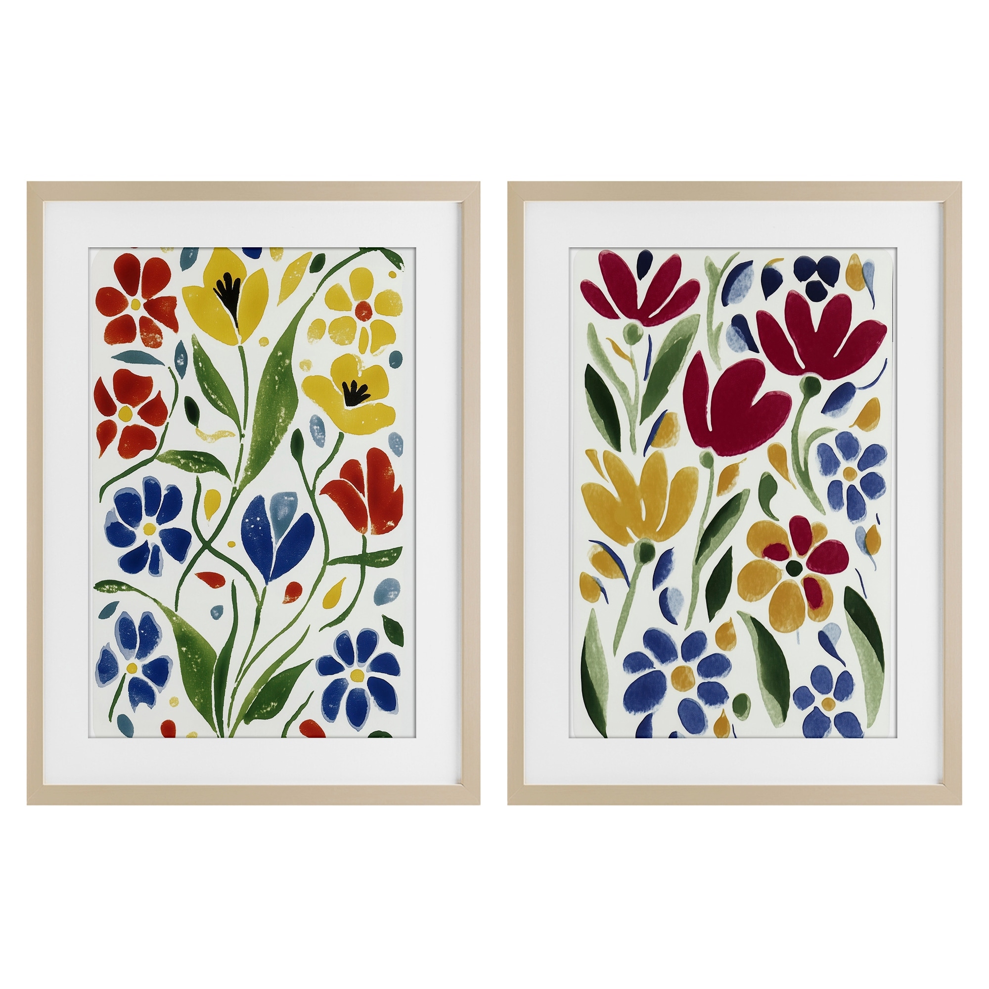 Stupell Scandinavian Wild Flowers Framed Art Design By Annabelle Hall (Set of 2)