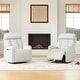 preview thumbnail 3 of 28, Kinsley Triple Motor Leather Power Swivel Recliner with Adjustable Lumbar