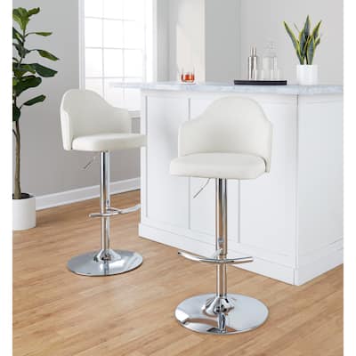 Carson Carrington Valsatra Adjustable Bar Stool with Rounded T Footrest (Set of 2)