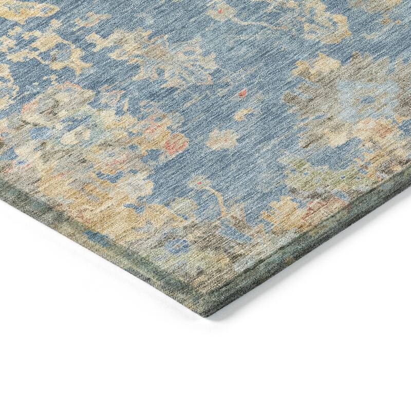 Machine Washable Indoor/ Outdoor Vintage Traditional Chantille Rug