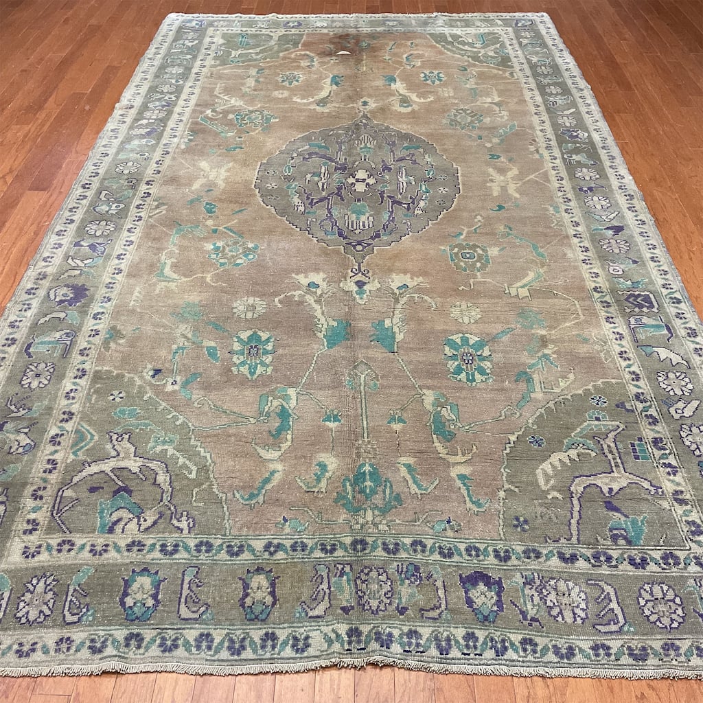 HERAT ORIENTAL Handmade 1920's Antique Turkish Anatolia Wool Rug - 6'10" x 12'