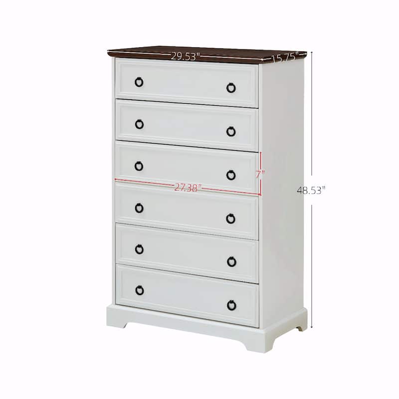 Modern 6-Drawer Bedroom Dresser