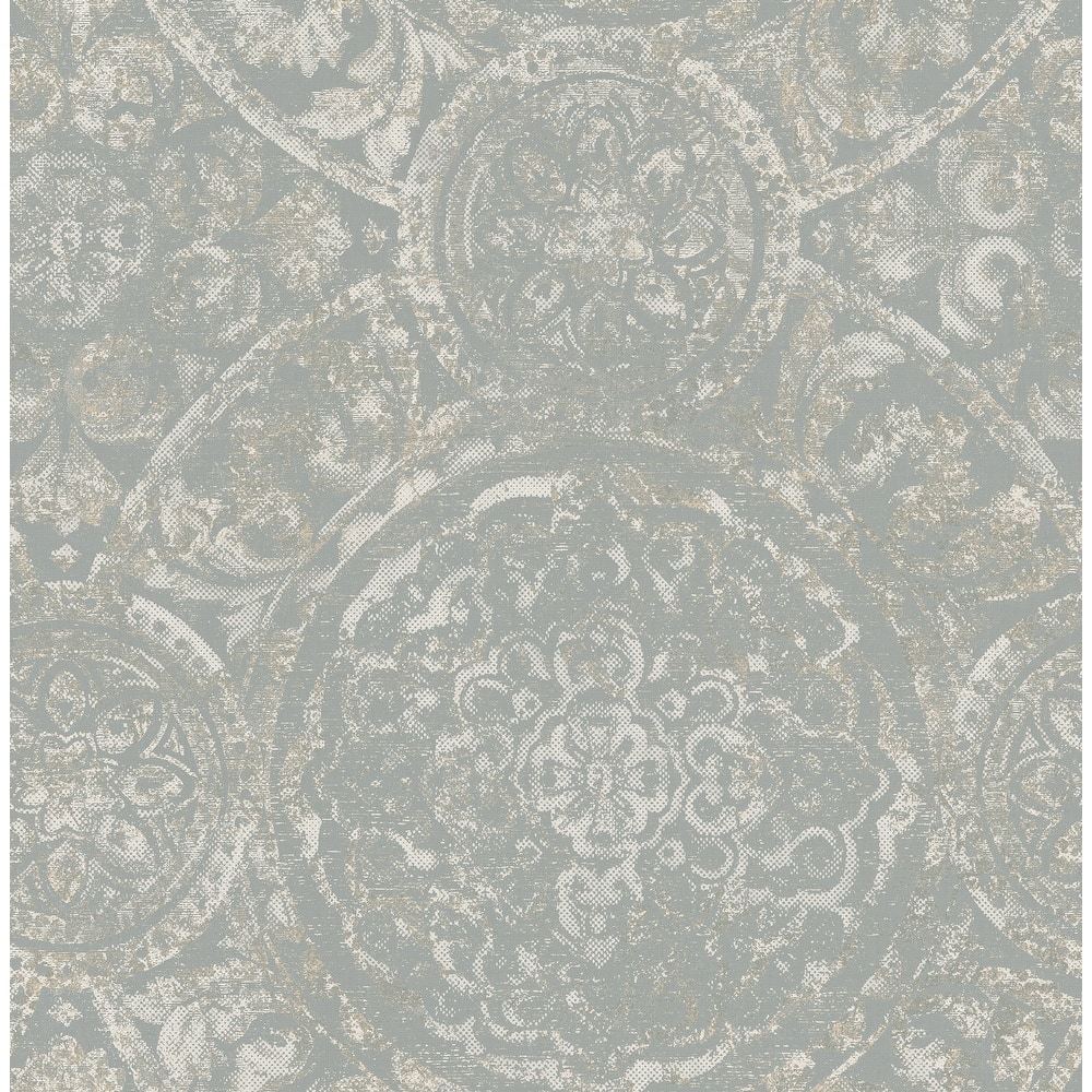 Seabrook Designs Ibiza Medallion Unpasted Wallpaper