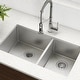 preview thumbnail 2 of 24, KRAUS Standart PRO Stainless Steel 33 in 60/40 Undermount Kitchen Sink