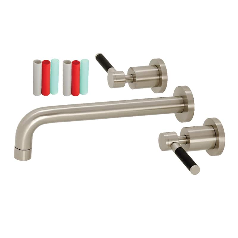 Kingston Brass Kaiser 3-Hole Wall Mount Roman Tub Faucet - Brushed Nickel