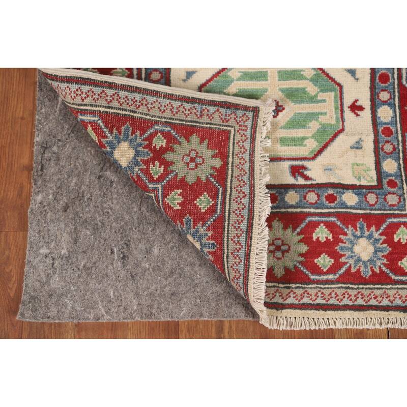 Geometric Kazak Runner Rug Hallway Handmade Wool Carpet - 2'9" x 9'4"