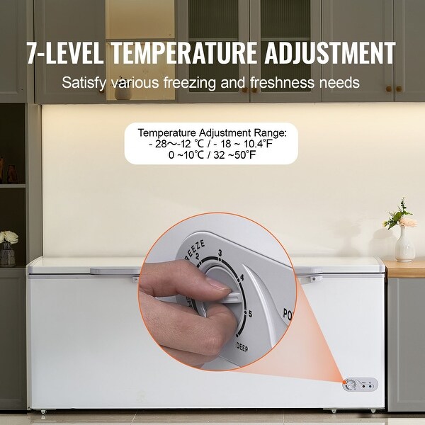 Chest Freezer, Large Deep Freezer with Split Top Double Locking