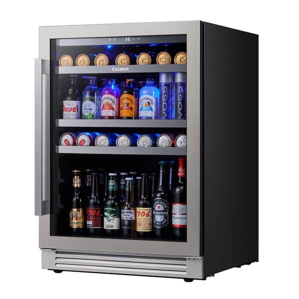 Ca'Lefort Beverage Refrigerator Cooler, 180 Can Freestanding Beverage Fridge Mini Fridge With Glass Door For Home Bar Office