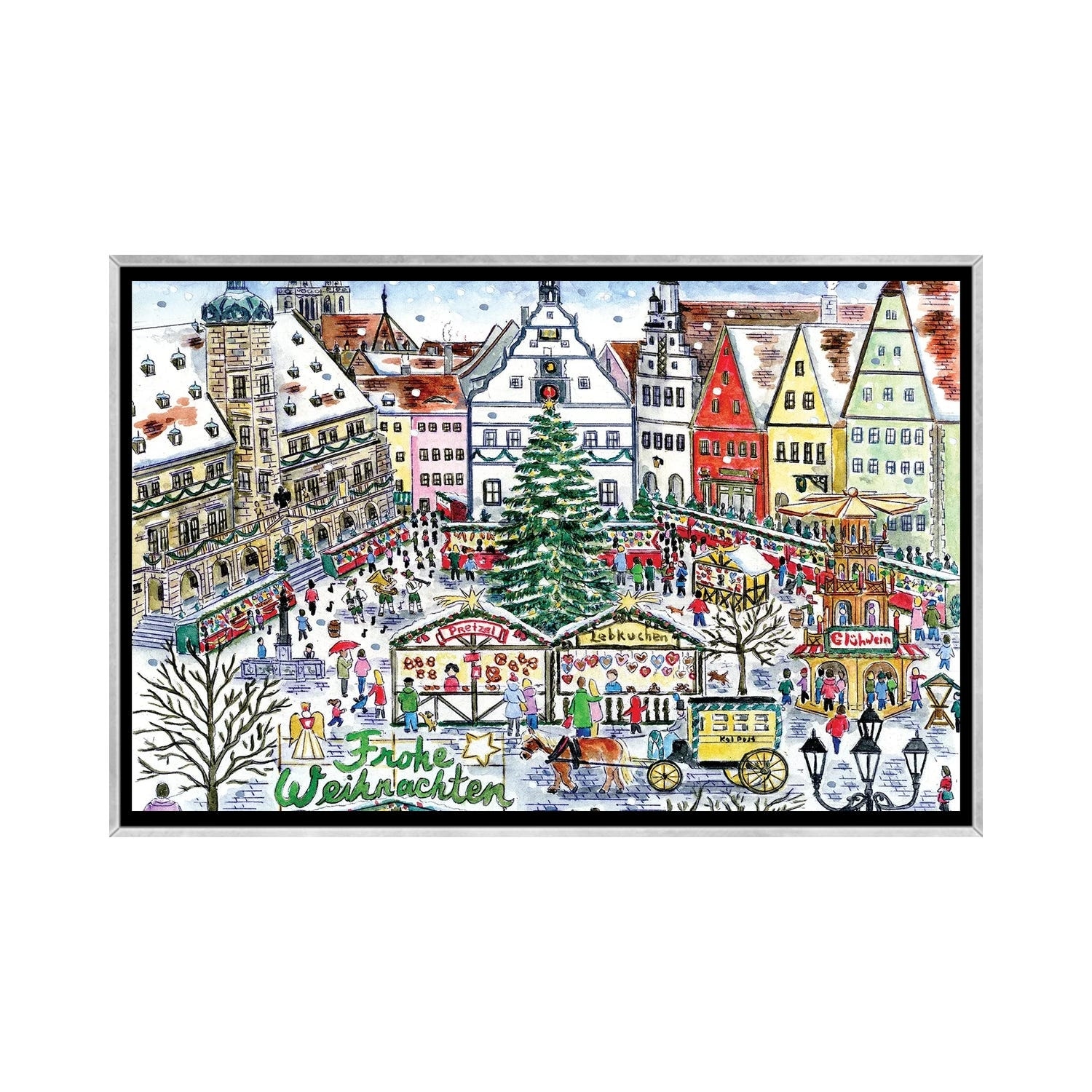 iCanvas "Christmas Market" by Michael Storrings Framed