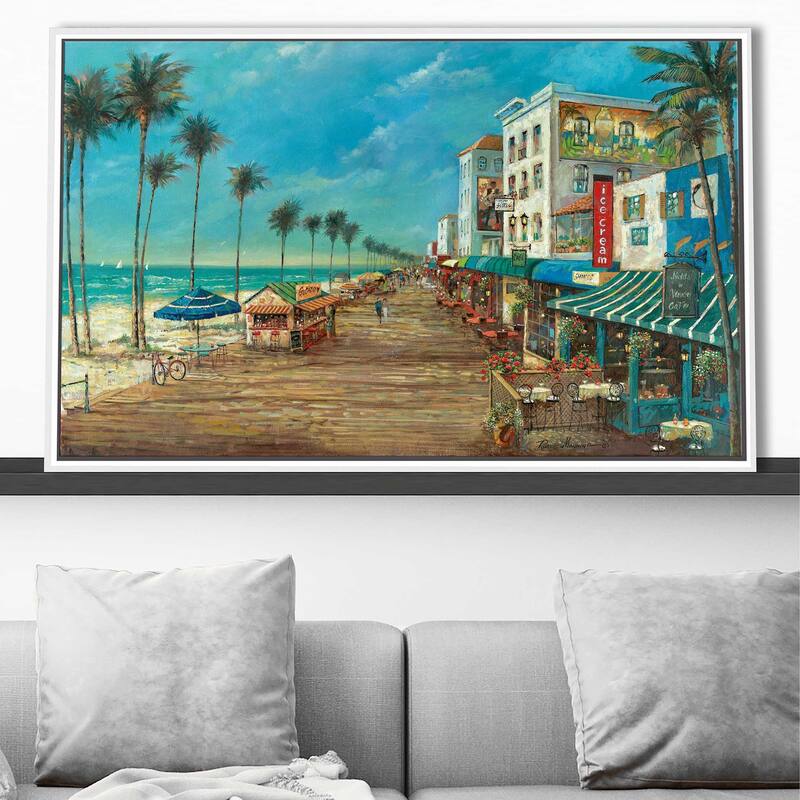 "A Day On The Boardwalk" by Ruane Manning Print on Floating Canvas