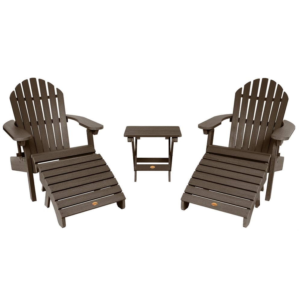 HIGHWOOD Set of Two Reclining and Folding Adirondack Chairs Conversation Set