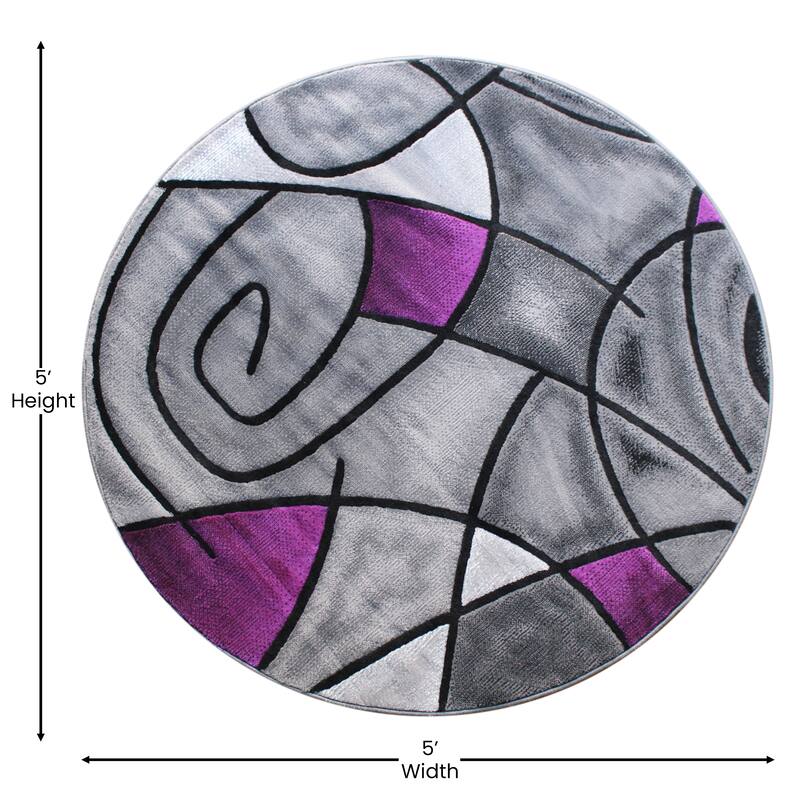 Modern Olefin Accent Area Rug - Abstract Pattern