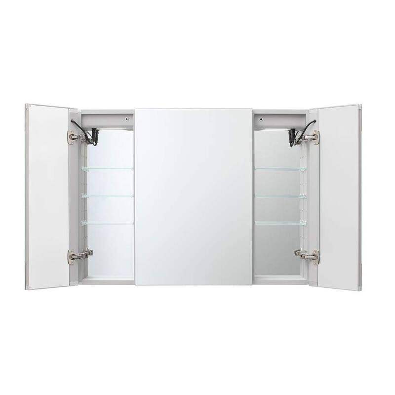 AQUADOM Signature Royale, 40"x30"x5", Bathroom Led Lighted Medicine Cabinet, Defogger, Integrated LED 3X Magnifying Mirror