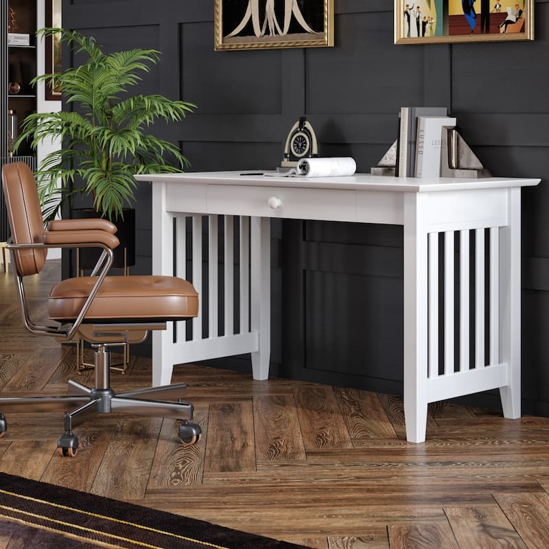 AFI Mission Desk with Drawer - White