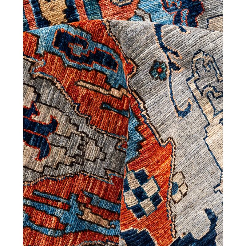 Serapi One-of-a-Kind Hand-Knotted Area Rug - Gray - 7' 11" x 9' 9"