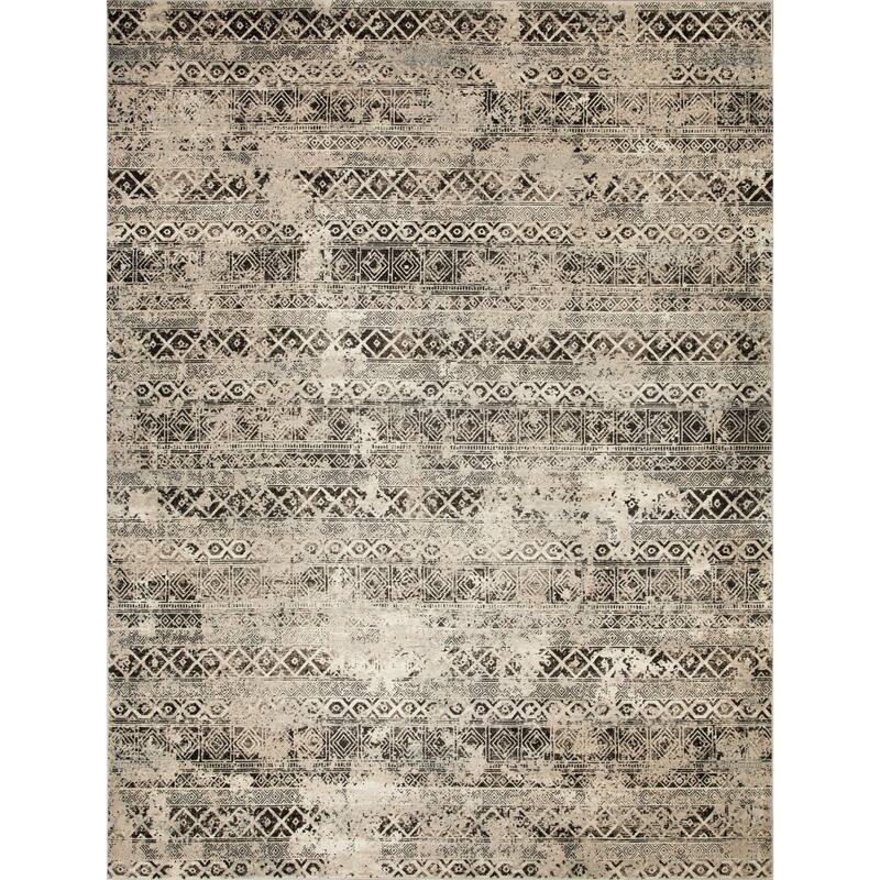 Anila Collection Beige/Café Brown Transitional Tribal Area Rug - 9'5 X 13