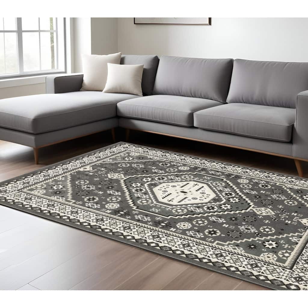 HomeRootsMedallion Traditional Rectangle Area Rug