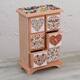 Handmade Lavish Color Decoupage wood jewelry chest (Mexico) - 10.5