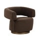 preview thumbnail 5 of 17, River Velvet Accent Chair Chocolate Brown