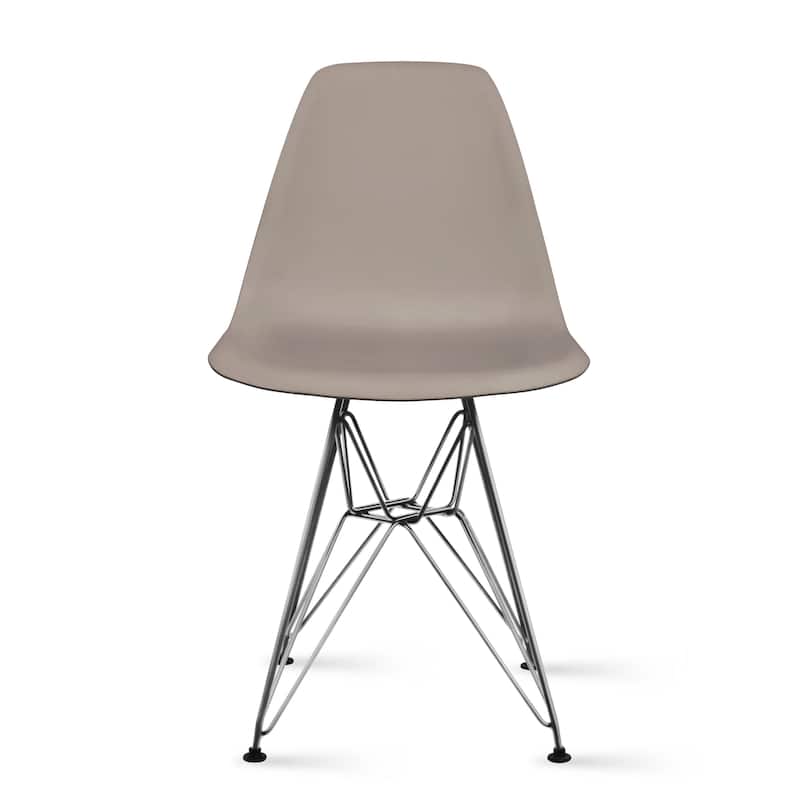 Designer Plastic Chairs Chrome Silver Wire Legs Retro Dining Accent Molded Shell Desk Office Work Chrome Base Kitchen