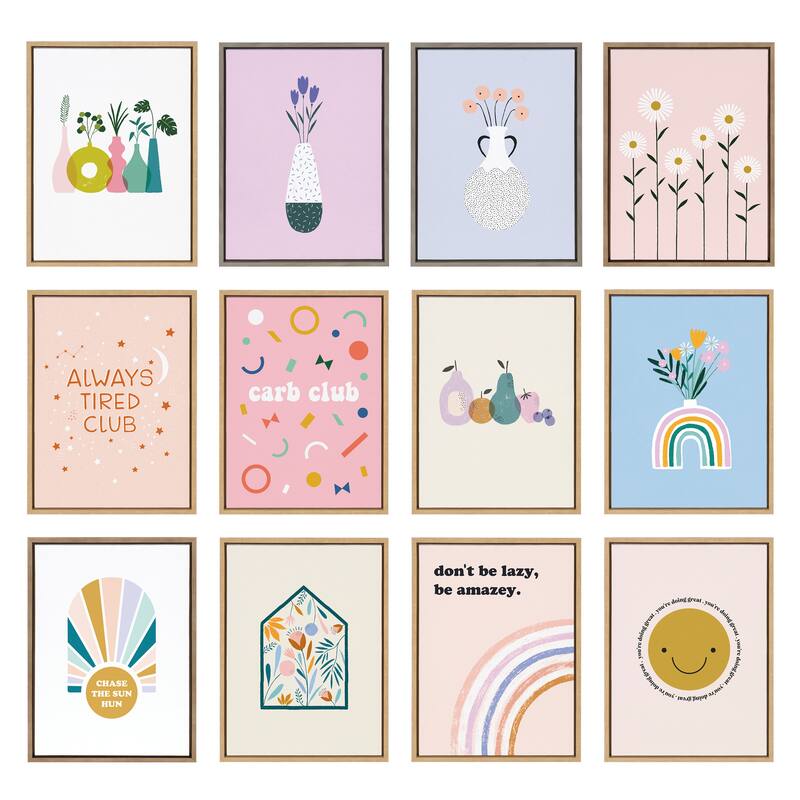 Kate and Laurel Sylvie Crafted Pumpkins Framed Canvas by Duchess Plum