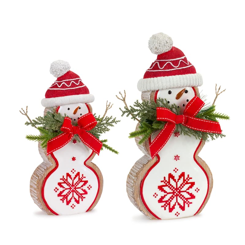 Snowman Figurine (Set of 2) - White