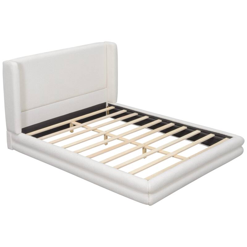 Christopher Knight Home - Arlette Modern Boucle Upholstered Bed Frame with Thick Wingback Headboard