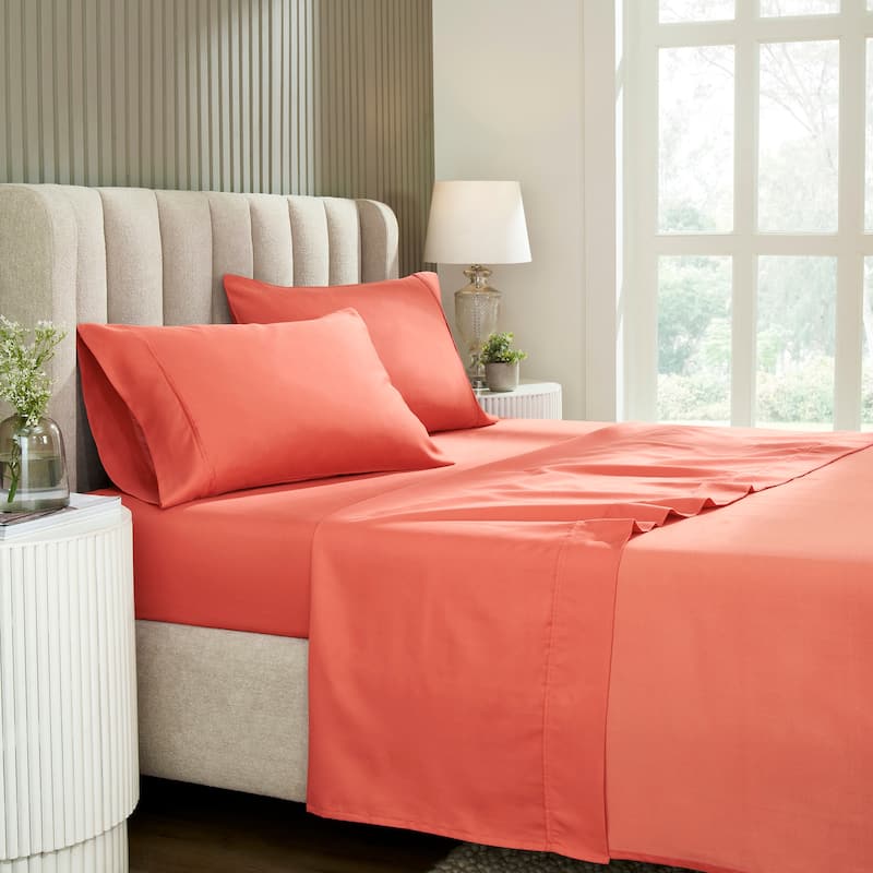 Superior Cotton Blend 1200 Thread Count Solid Deep Pocket Bed Sheet Set