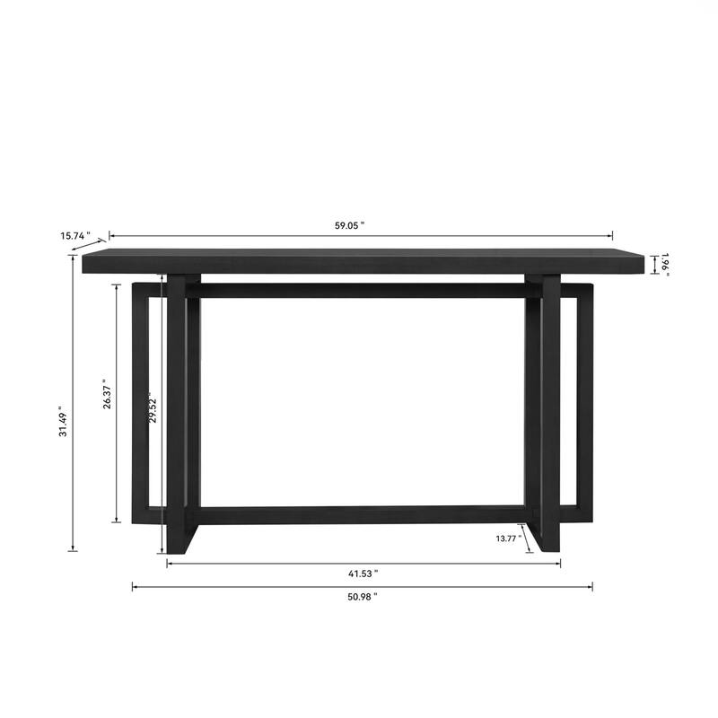 59" Narrow Console Table - MDF Entryway Sofa Table for Hallway, Living Room, Foyer with Space-Saving Design