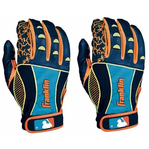 navy and orange batting gloves