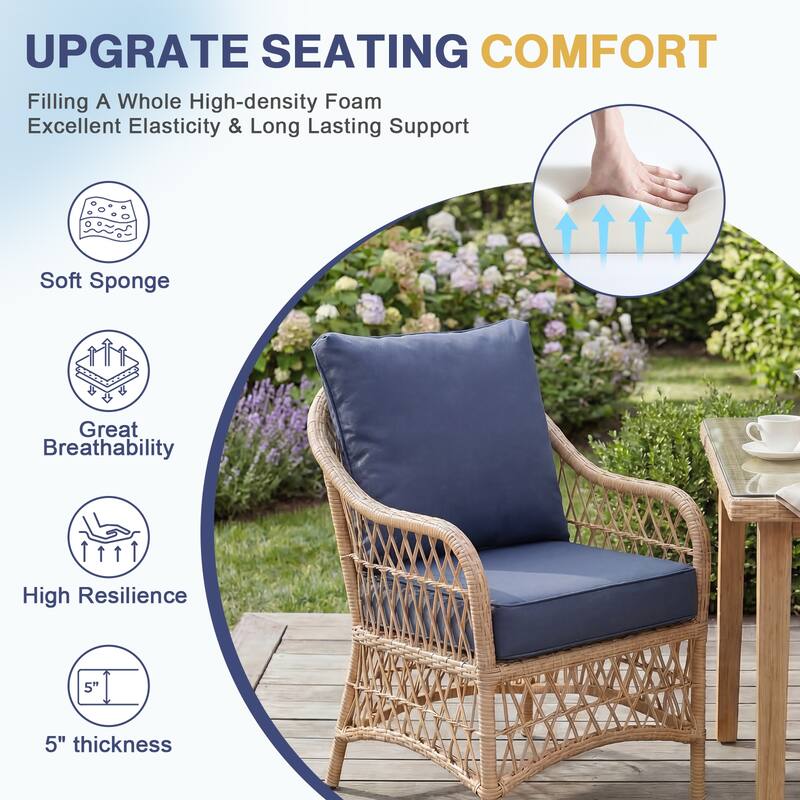 Aoodor Outdoor Seat/Back Cushion Set of 2
