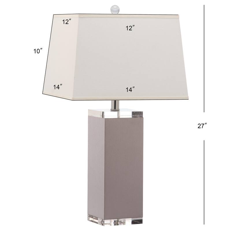 SAFAVIEH Lighting Buffy 27 Inch Navy Deco Leather Table Lamp (Set of 2)