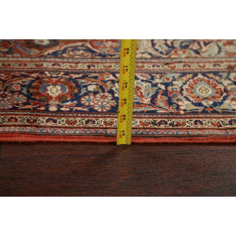 Antique Vegetable Dye Kashan Dabir Persian Wool Area Rug Handmade - 4'1" x 6'10"