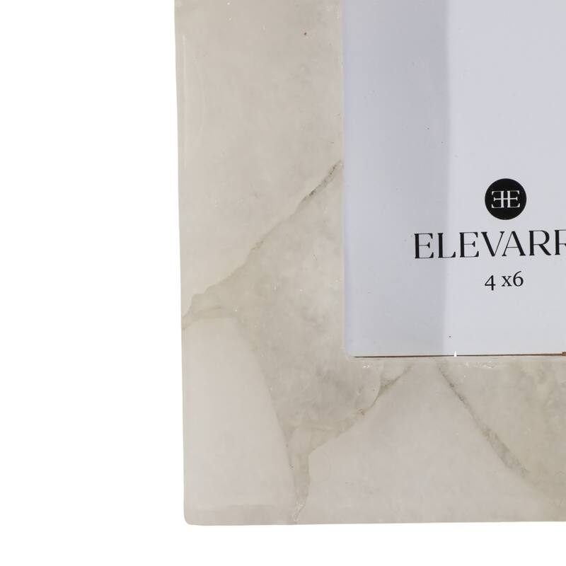 Quartz Rectangular Decorative Photo Frame - White