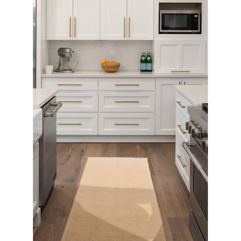 ECARPETGALLERY Flat-Weave Natural Khaki Wool Kilim - 2'11 x 9'3