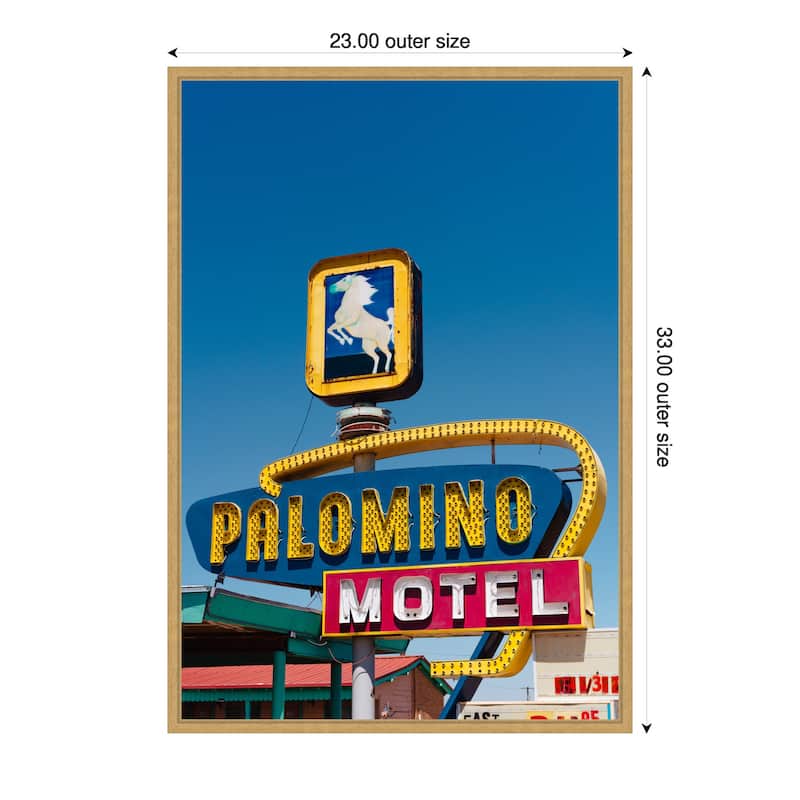 Palomino Motel II by Bethany Young Framed Canvas Wall Art Print - Sylvie Bright Gold - 23 x 33 in