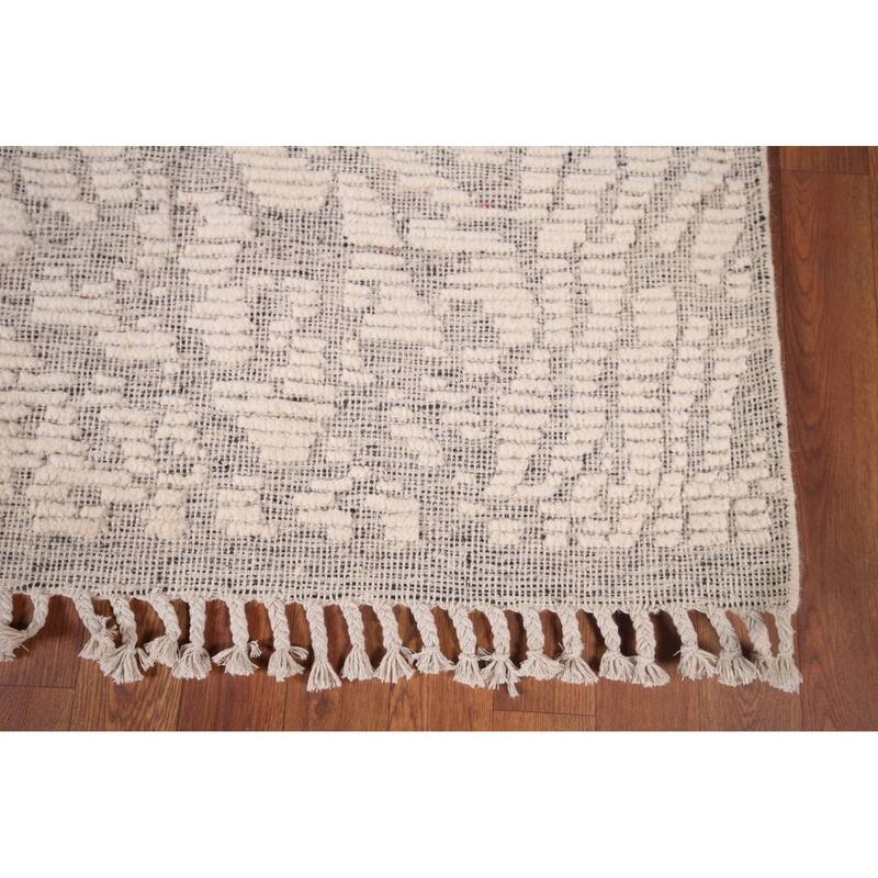 All-Over Abstract Moroccan Area Rug Handmade Wool Carpet - 5'11"x 8'10"