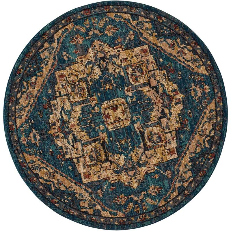 Nourison Nourison 2020 Bordered Area Rug - 7'5" Round - Teal - Round