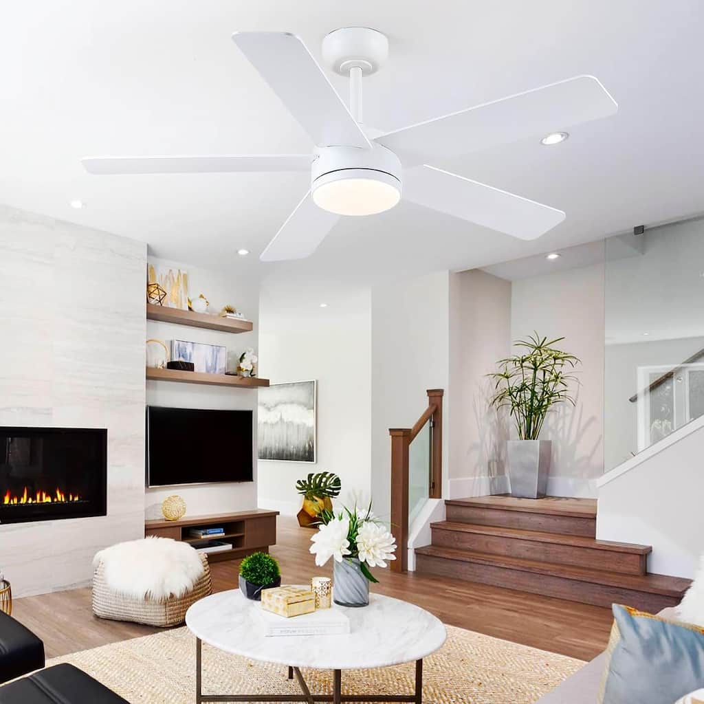 46" and 52" Modern Quiet Ceiling Fan with LED,Downrod Ceiling Fan with Light