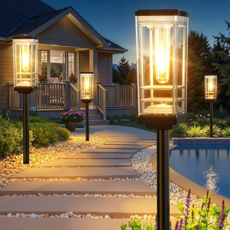 6-Pack Solar Path Lights - 15H Bright LED, Waterproof, Tall Design