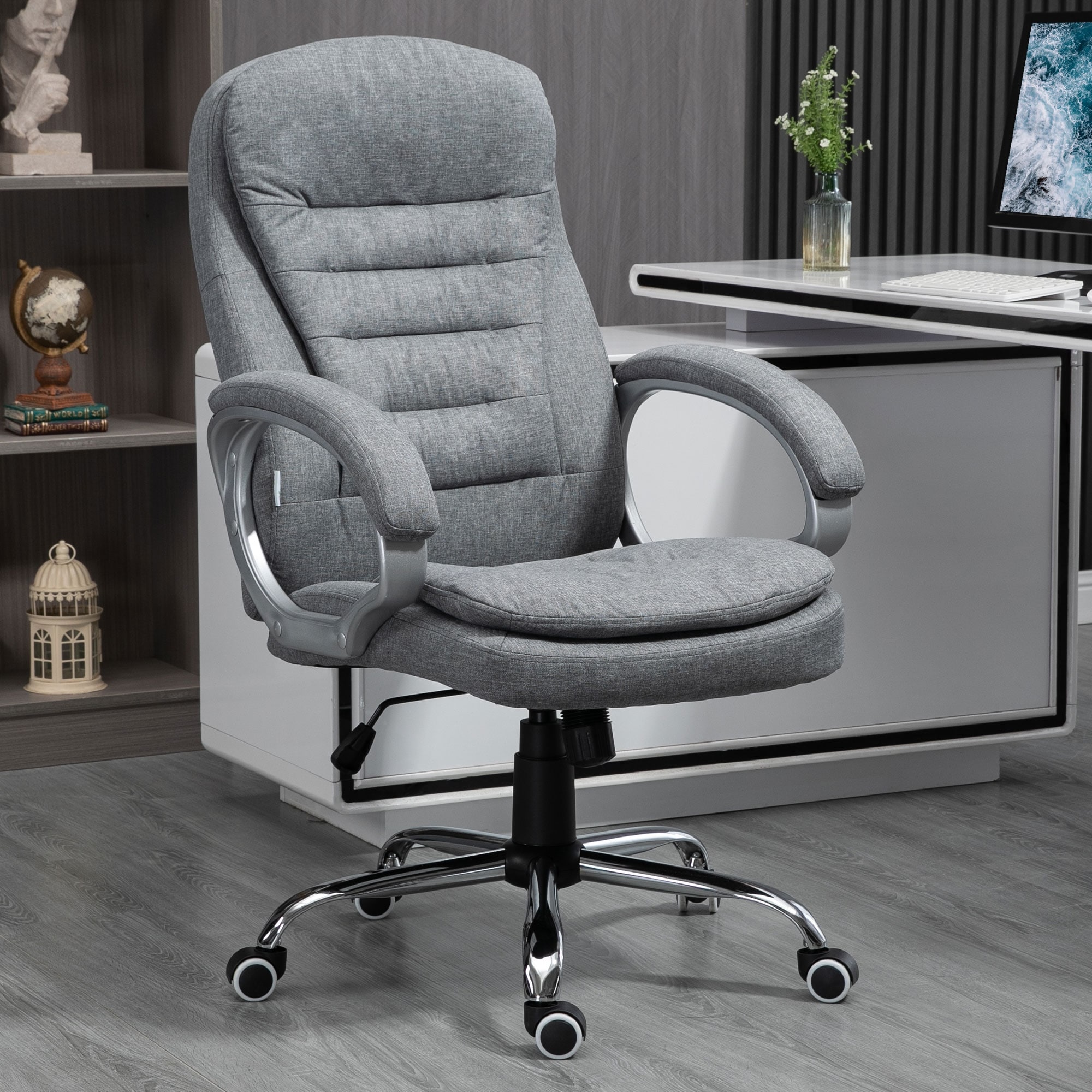 High Back Executive Office Chair, Reclining Computer Gaming Chair with Swivel Wheels, Home Lift Office Desk Chair