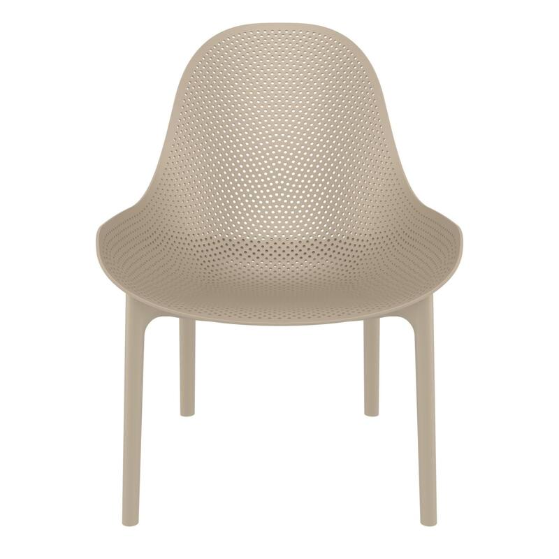 32.75" Taupe Brown Solid Patio Lounge Chair